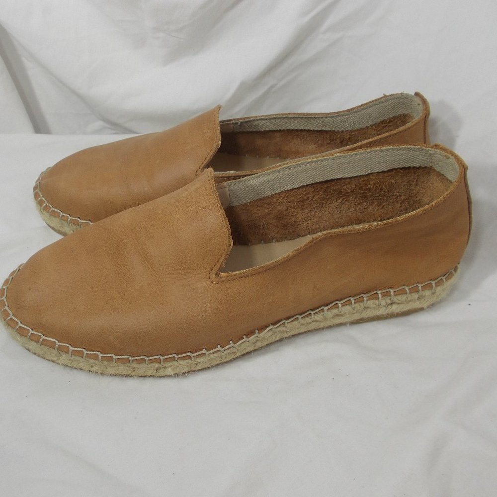 Free People Laurel Canyon Brown Nubuck Leather Espadrille Flat Shoes Eur 38 US 7